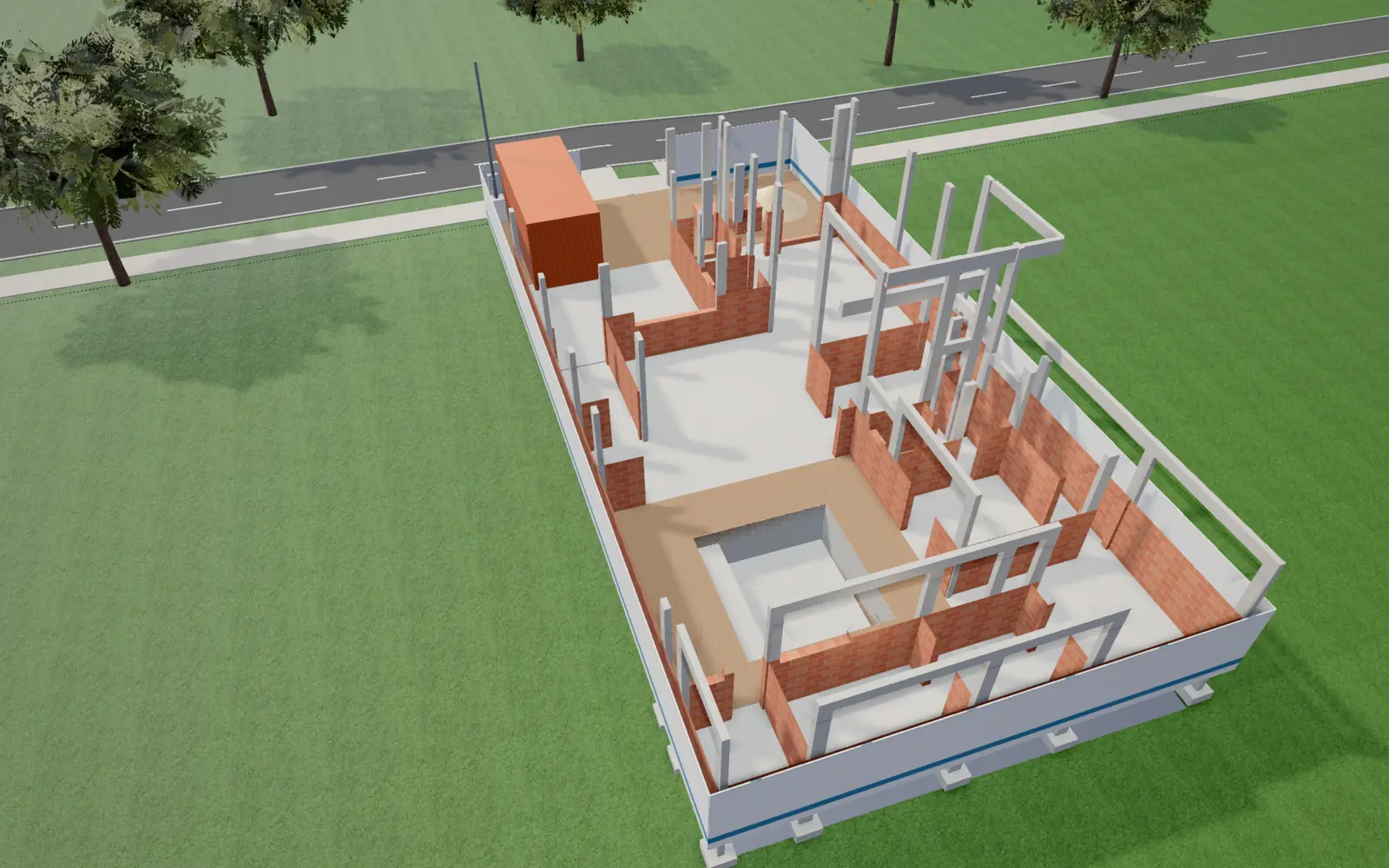 A casa na etapa de estrutura